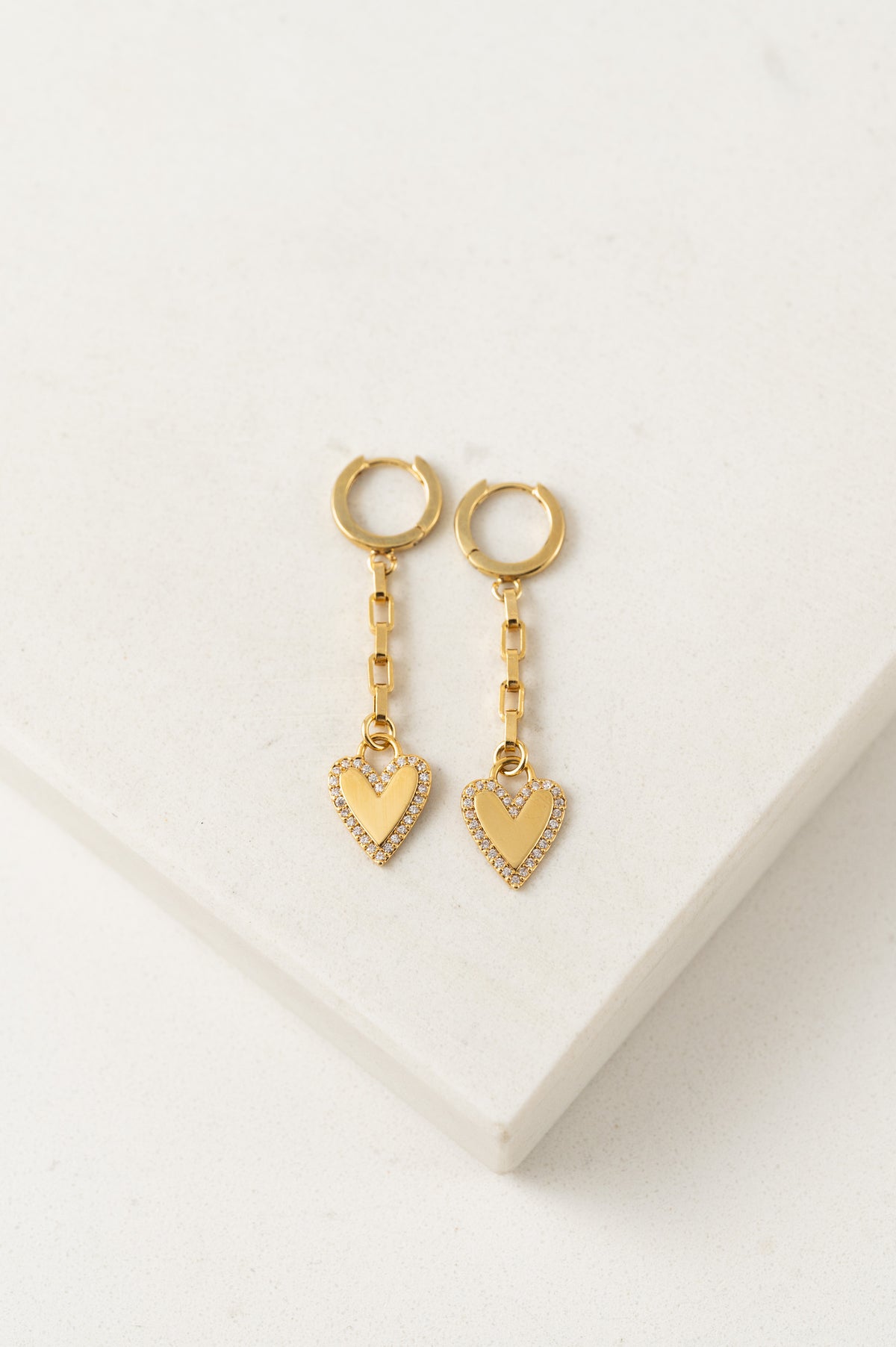 VERONA PAVE HUGGIE DROP EARRINGS