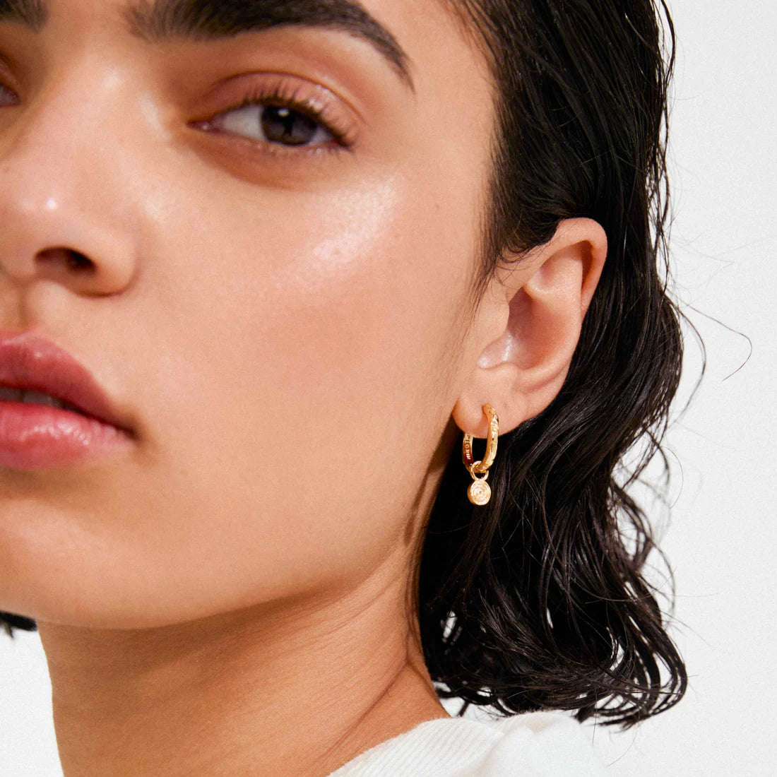 FIRE PENDANT HOOP EARRINGS