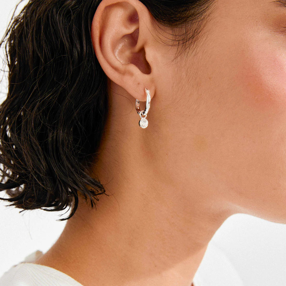 FIRE PENDANT HOOP EARRINGS