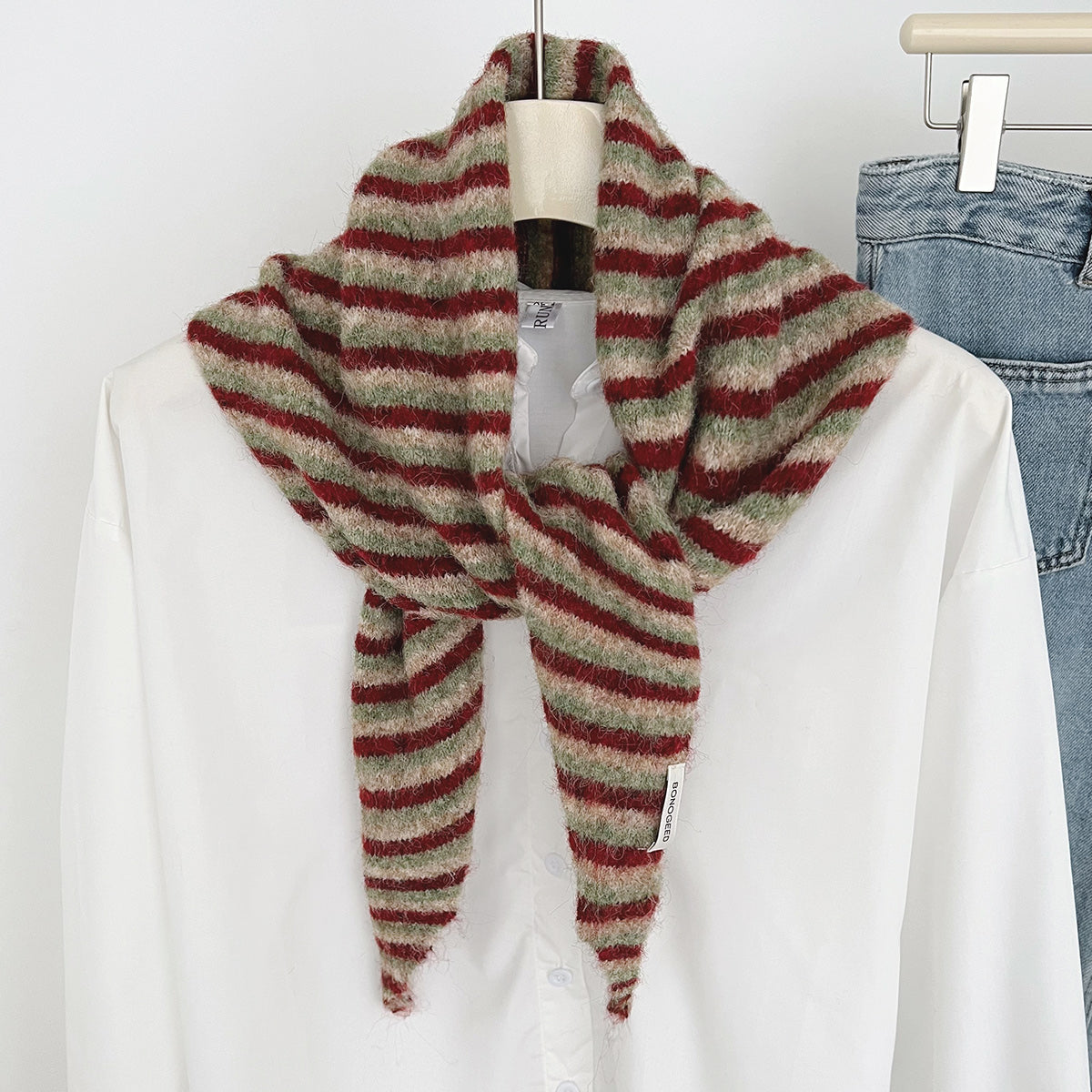 STRIPED TRIANGLE SCARF