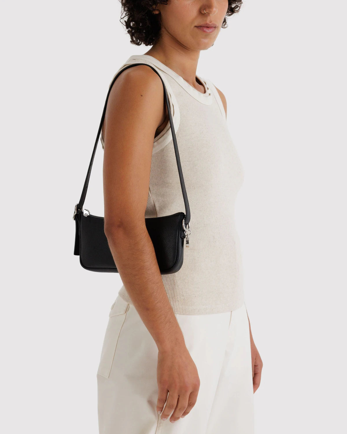 RECYCLED LEATHER POUCHETTE BAG