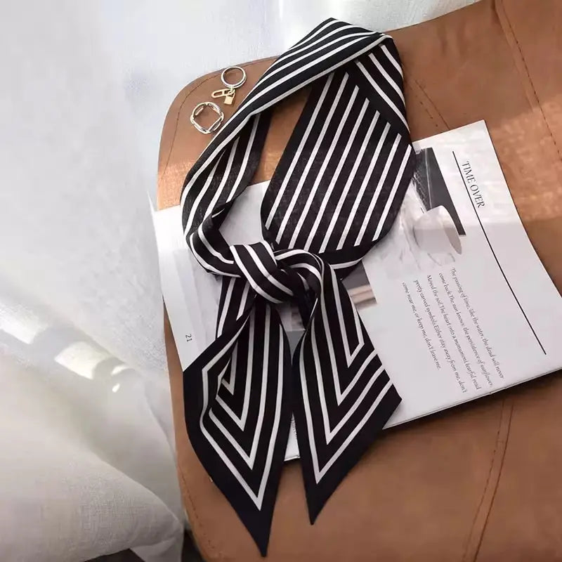 STRIPED SILK SCARF