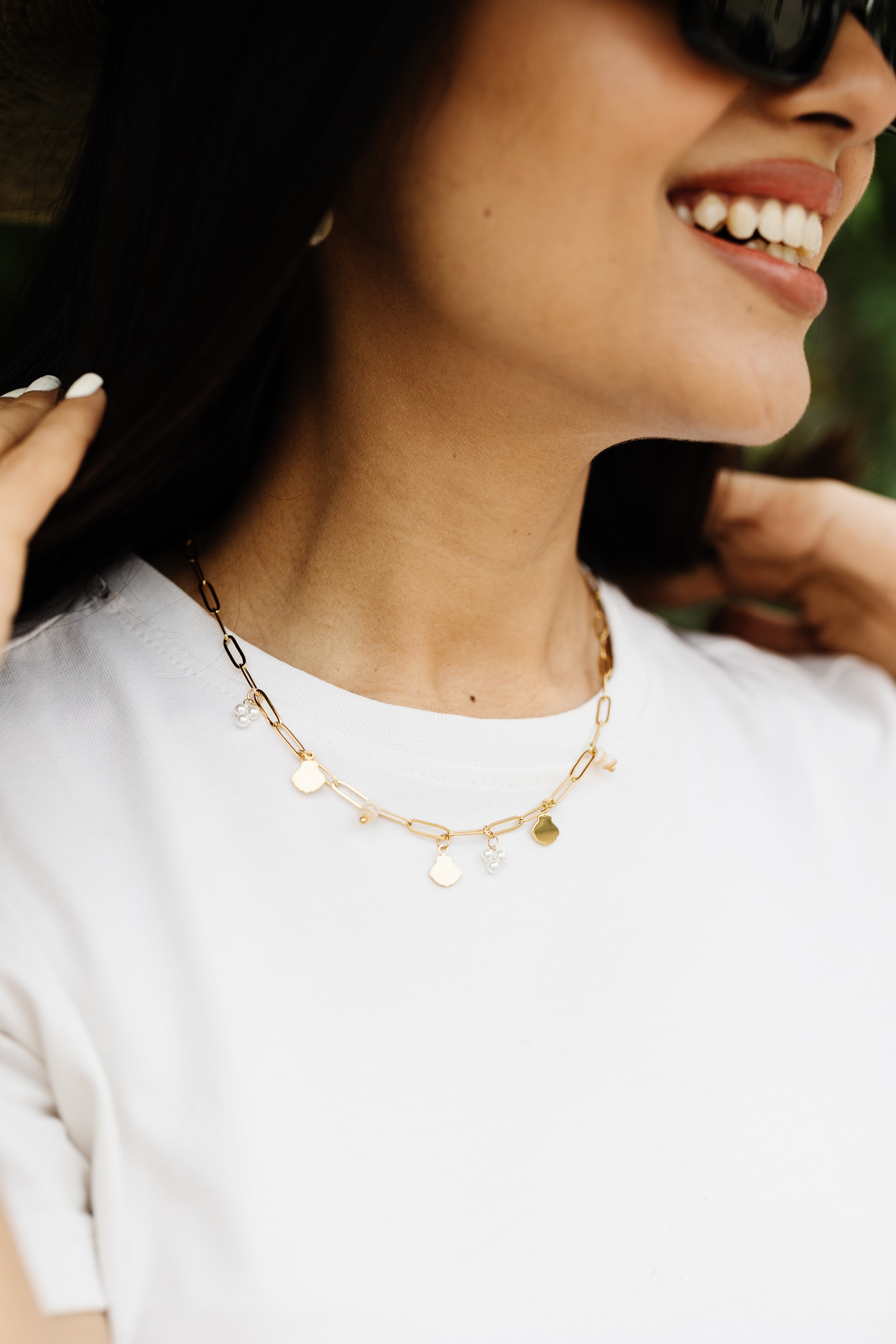 JUNE SHELL CHARM NECKLACE