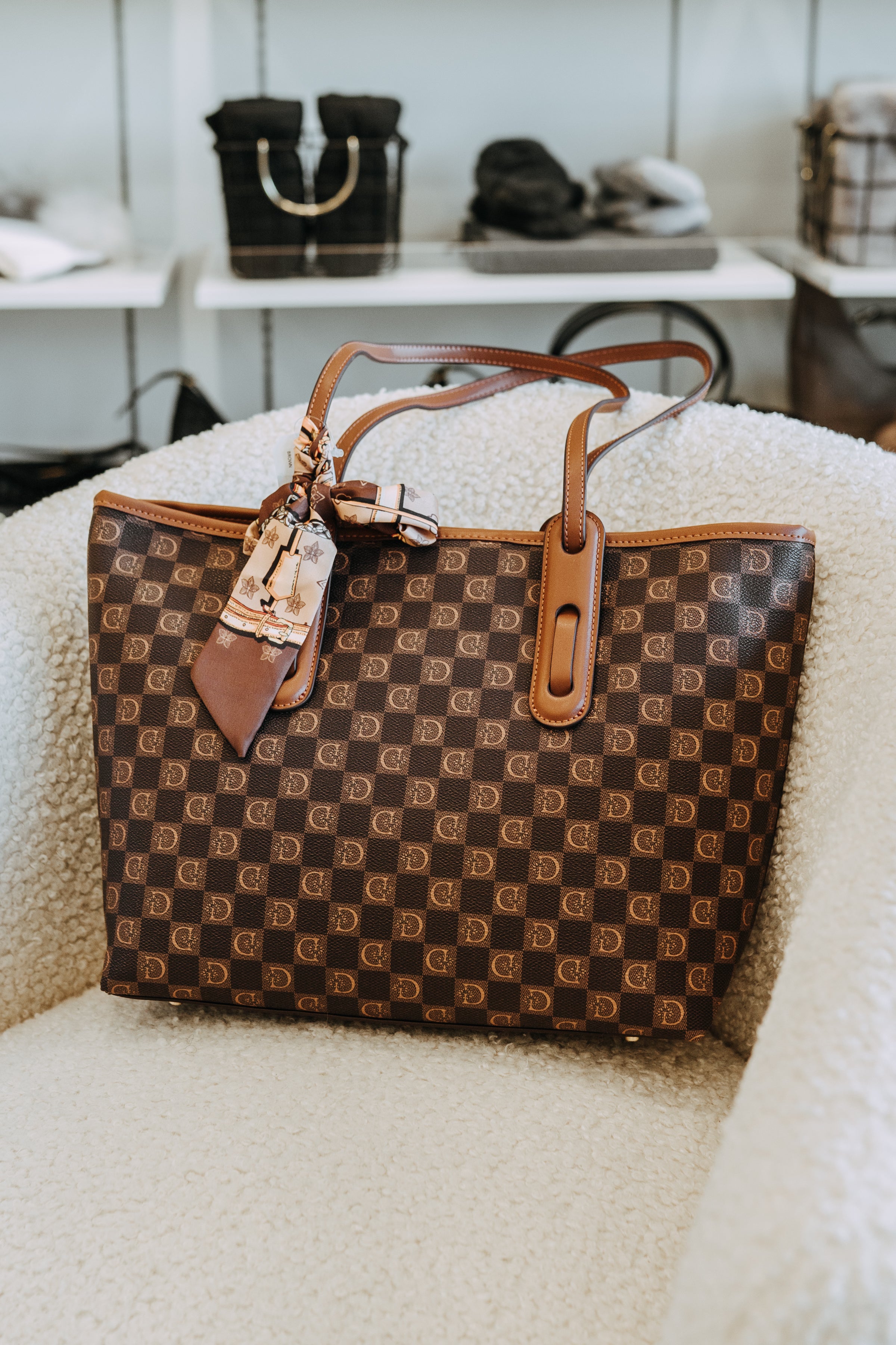MONARCH CHECK TOTE