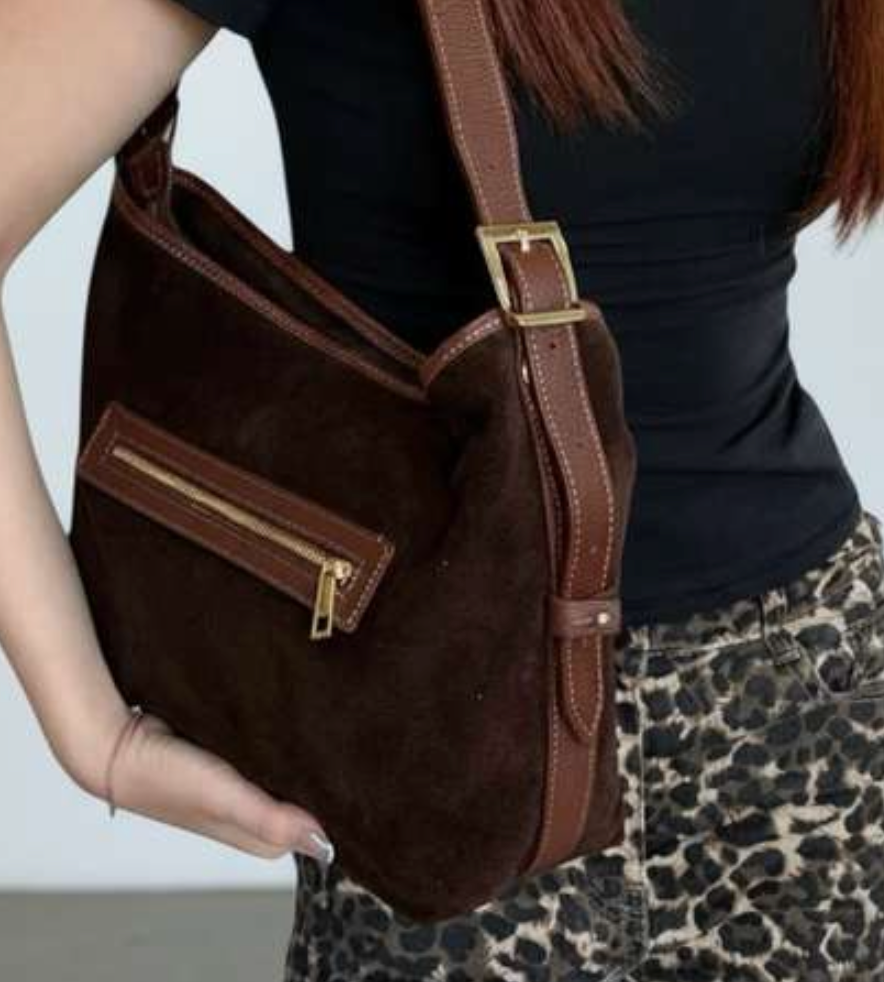 FLINCH SUEDE SHOULDER BAG