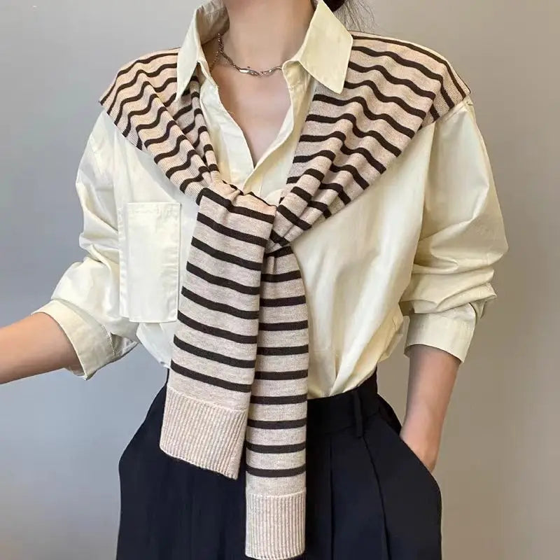 STRIPED SHOULDER SCARF