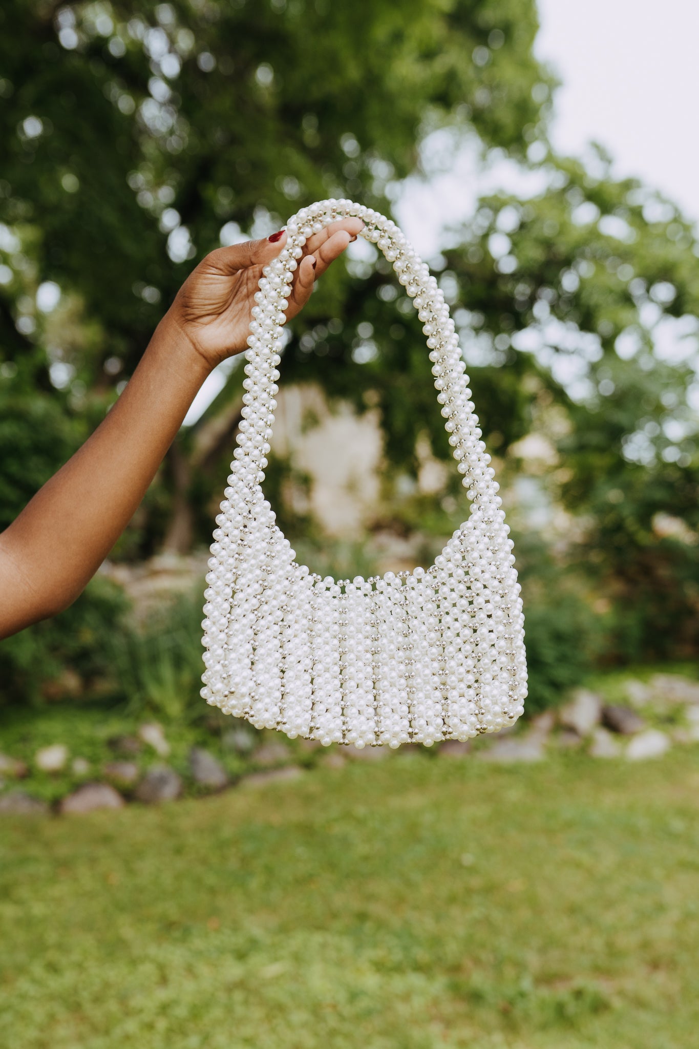GRETA BEADED TOP HANDLE BAG