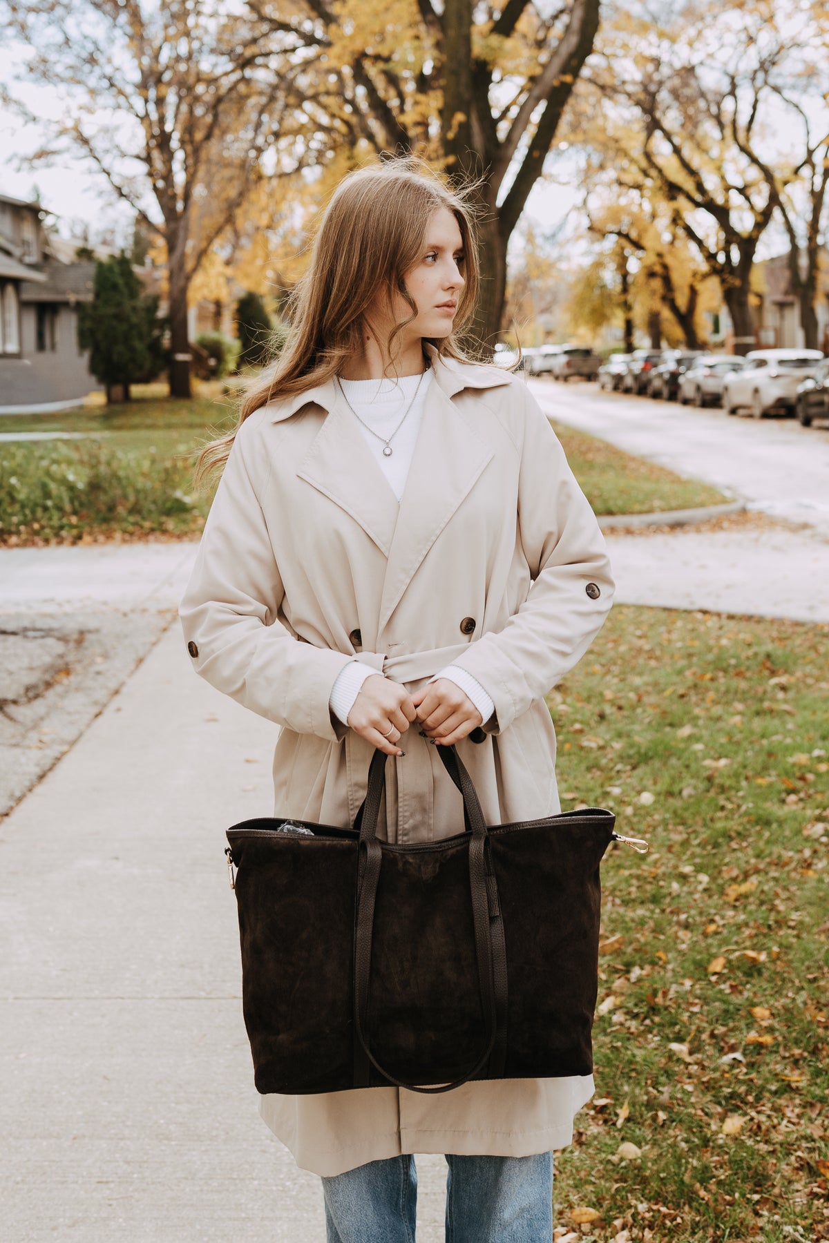 PLEASE SUEDE TOTE