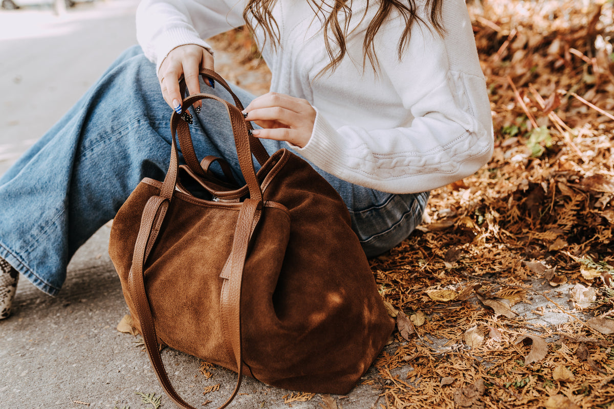 PLEASE SUEDE TOTE