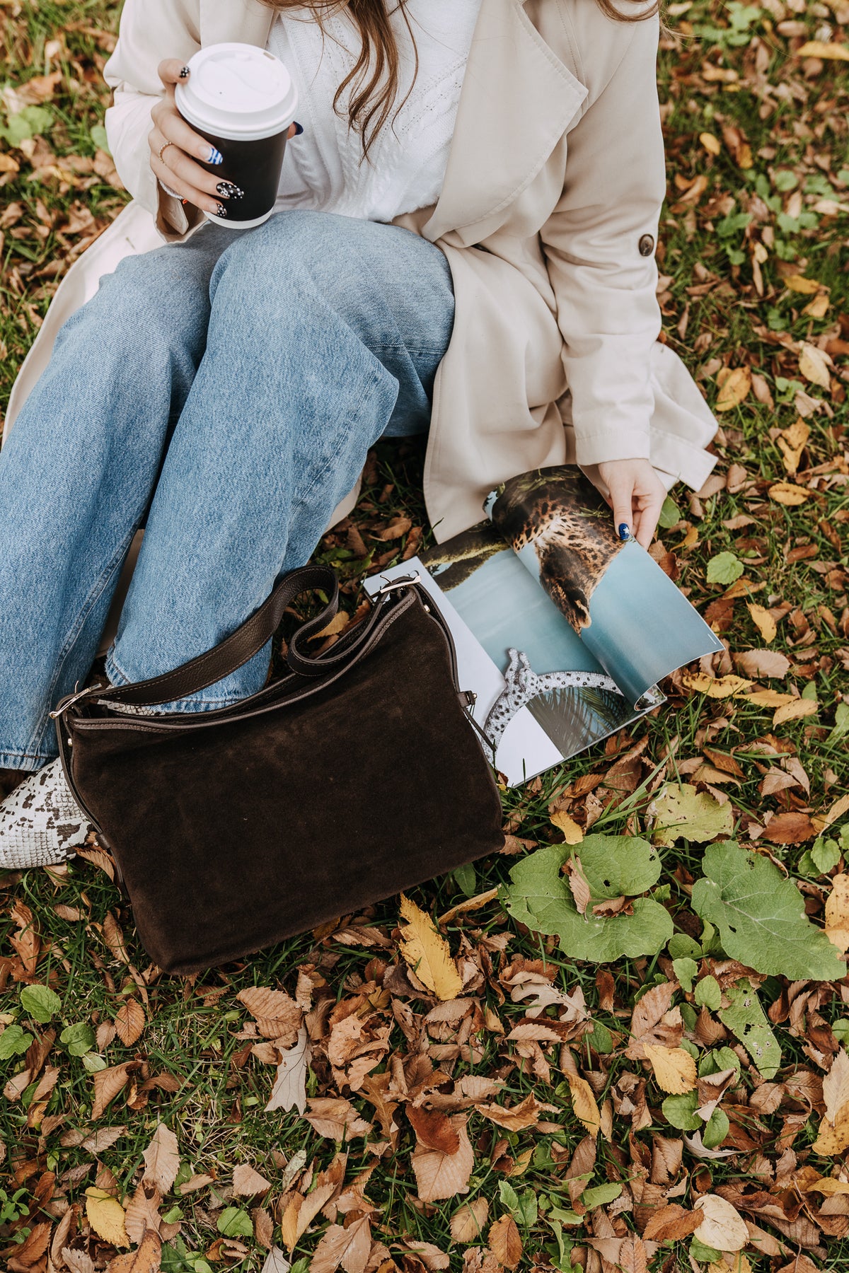 FLINCH SUEDE SHOULDER BAG