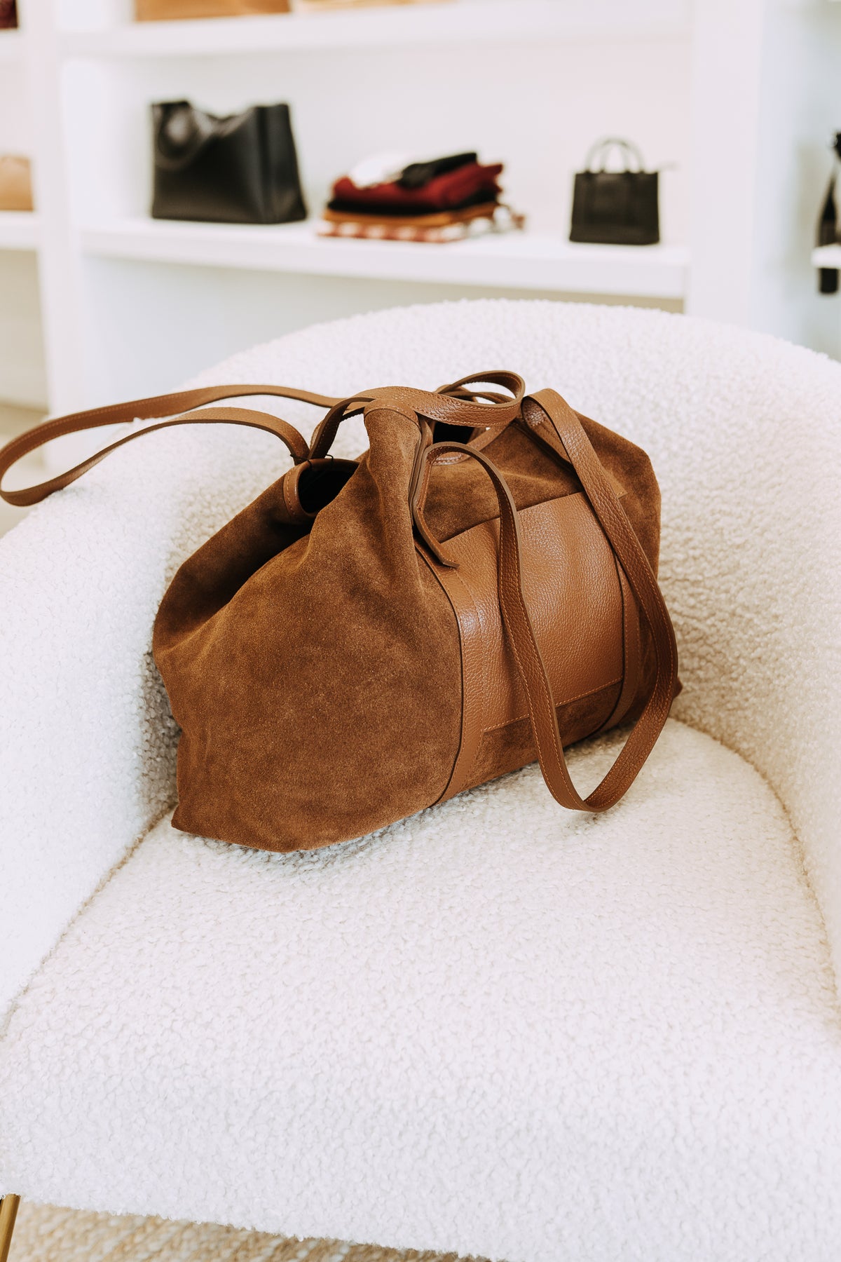 PLEASE SUEDE TOTE