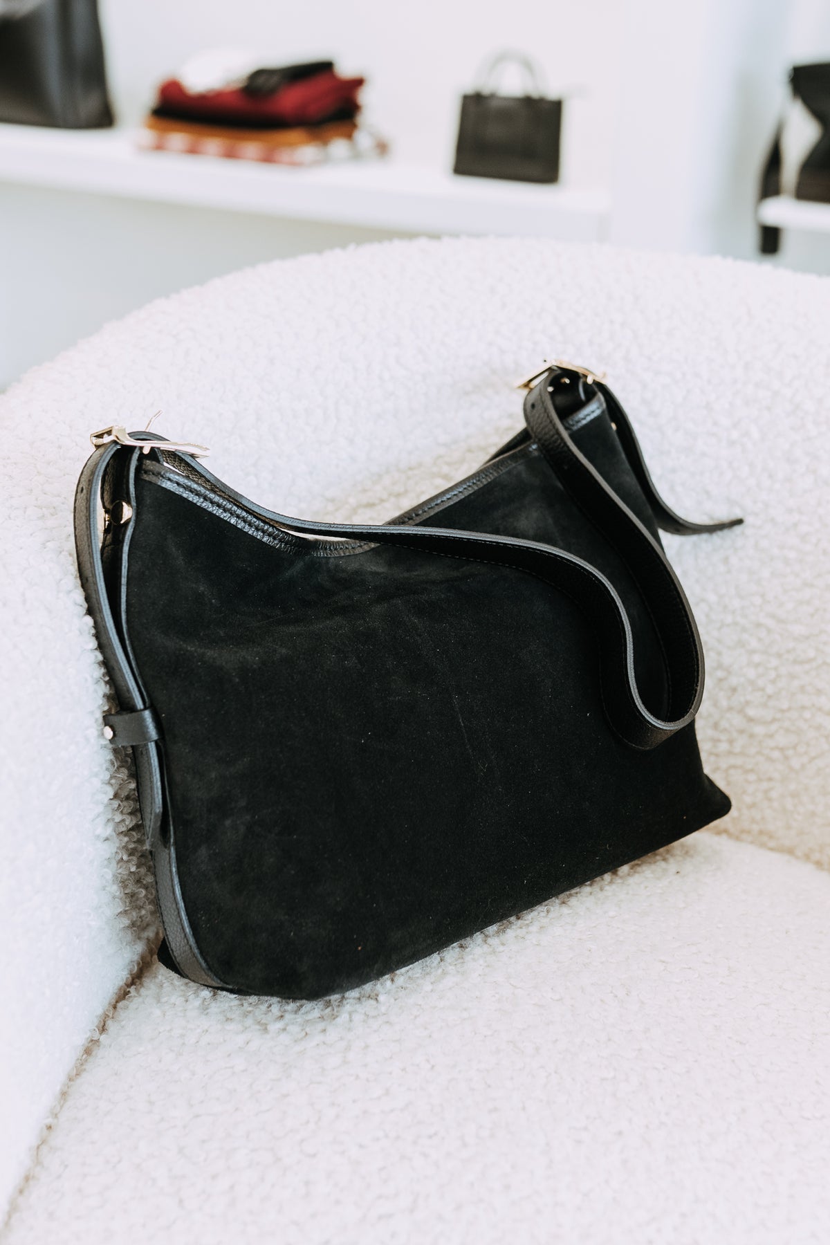 FLINCH SUEDE SHOULDER BAG