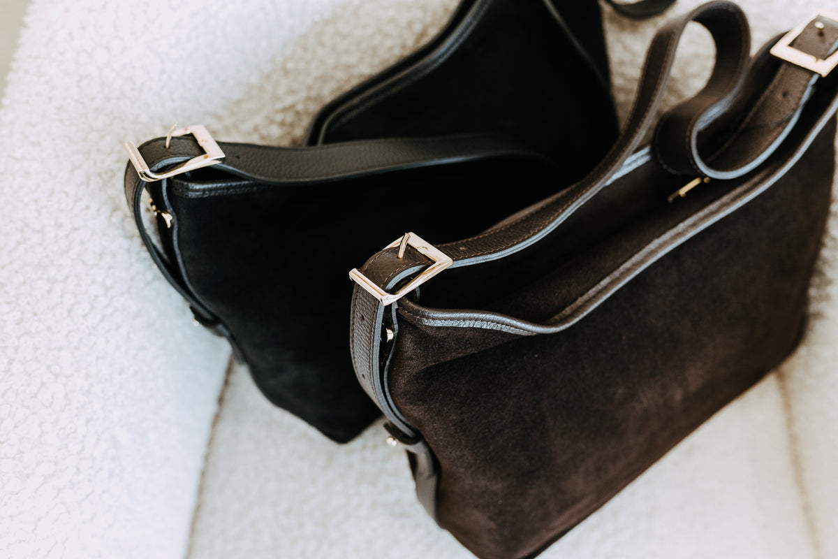 FLINCH SUEDE SHOULDER BAG