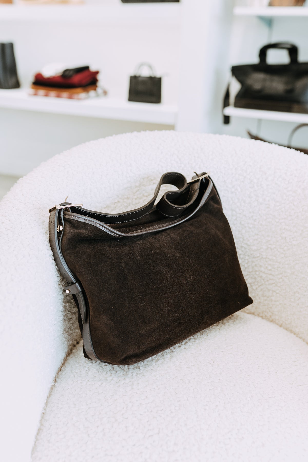FLINCH SUEDE SHOULDER BAG