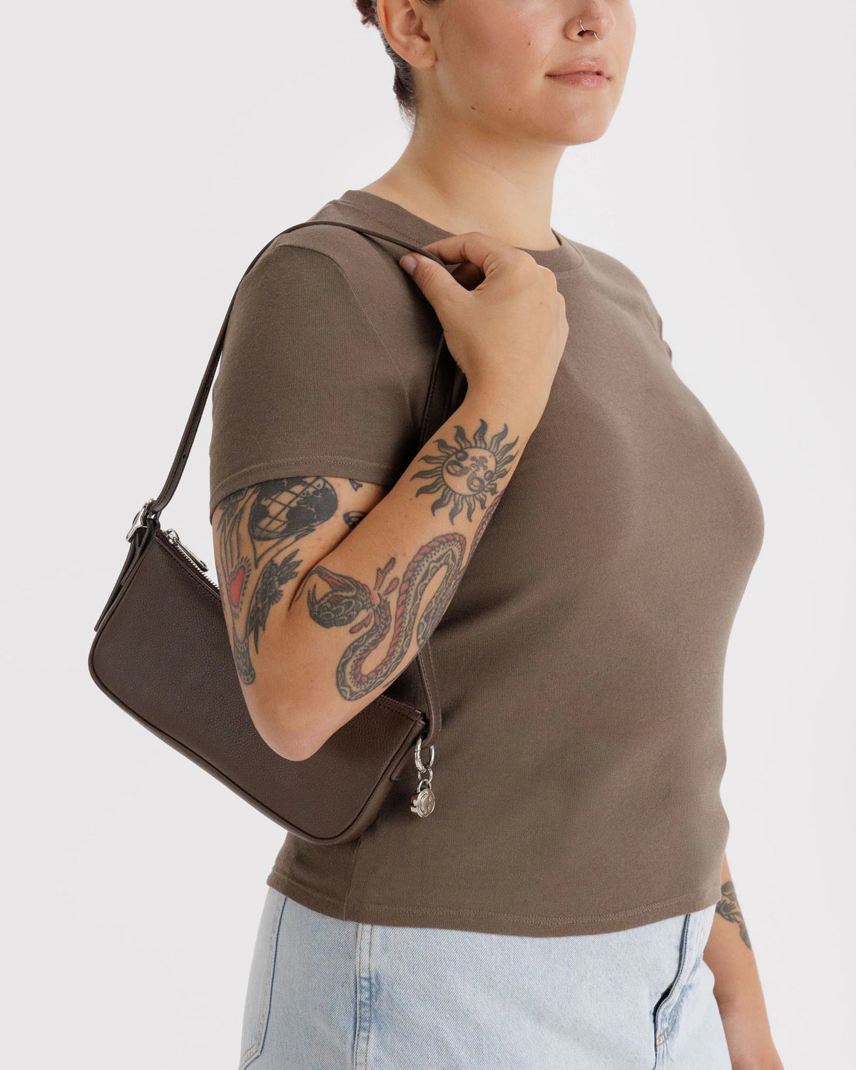RECYCLED LEATHER POUCHETTE BAG