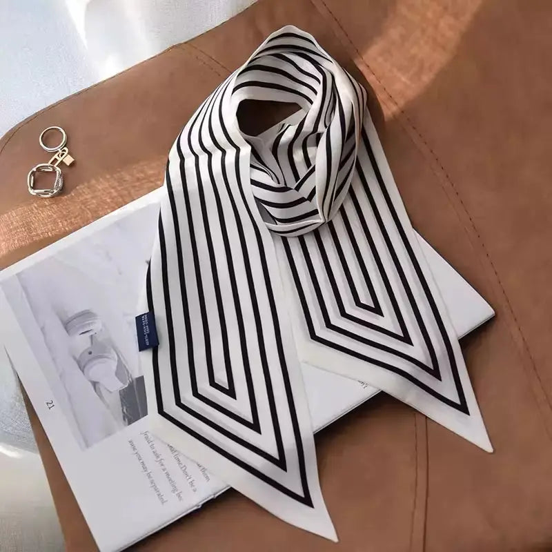 STRIPED SILK SCARF
