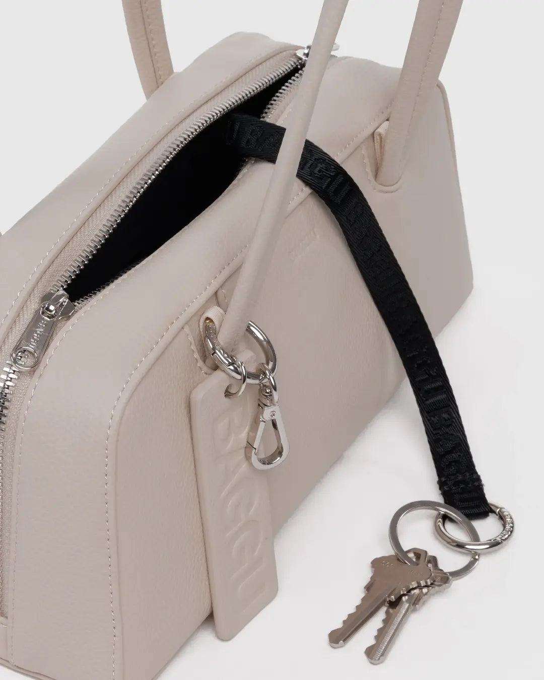 SMALL RECYCLED LEATHER BOWLER BAG