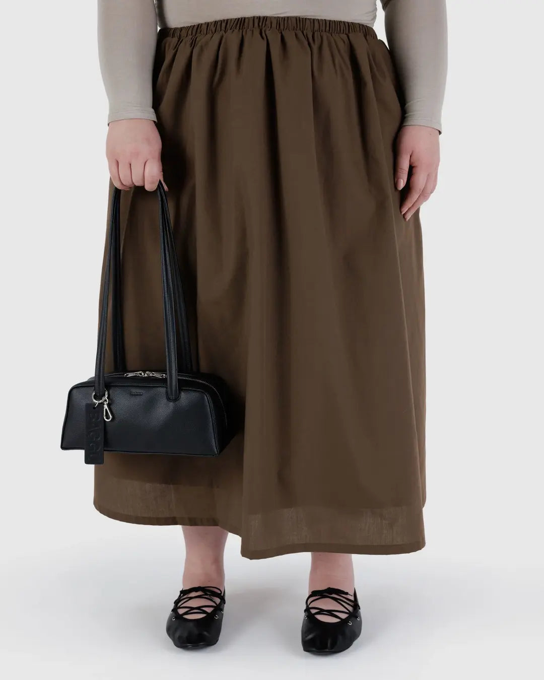 SMALL RECYCLED LEATHER BOWLER BAG