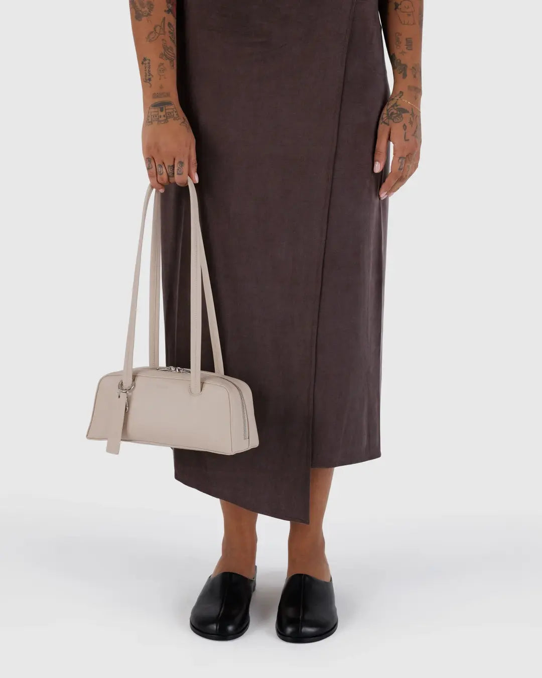 SMALL RECYCLED LEATHER BOWLER BAG