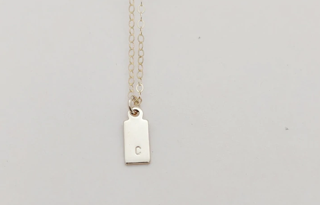 INITIAL DOG TAG NECKLACE